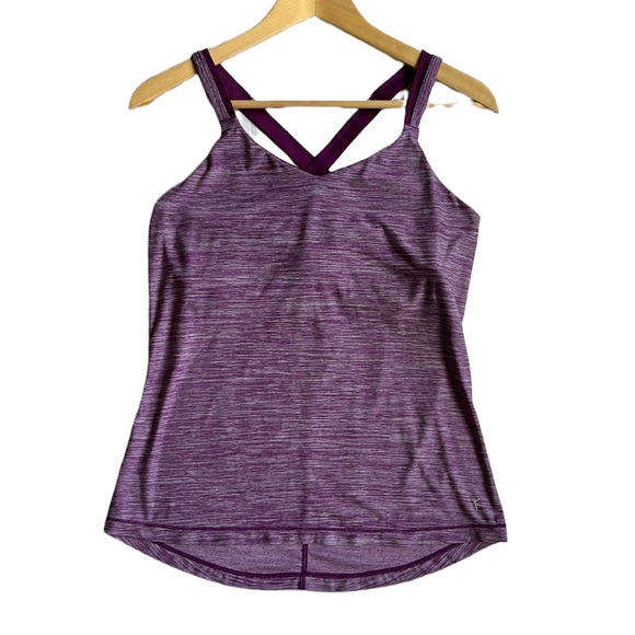 Danskin Now Tops - Danskin Strappy Heathered Maroon Workout Tank Top Size Medium